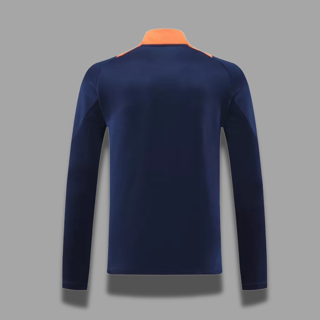 MNU Navy Blue & Orange Anthem Jacket